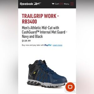 NEW Men’s Reebok Trailgrip Work Boots Alloy Toe (Size 9M)